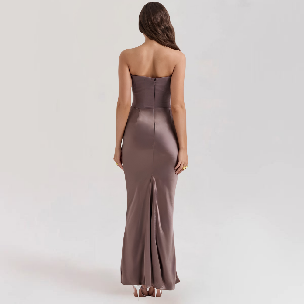 Strapless Corset Evening Gown | Satin Formal Dress for Women