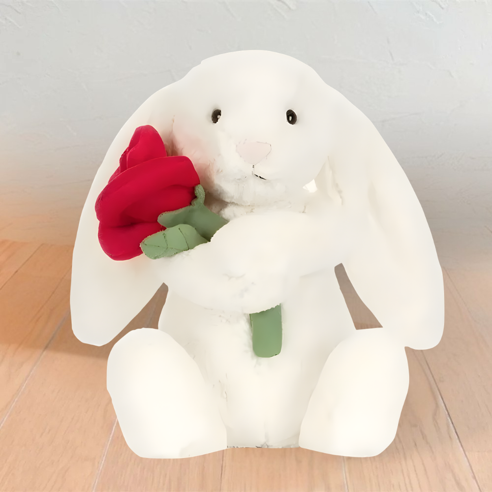 Soft Bunny Plush Toy – Long Ear Rabbit Stuffed Animal for Cuddling
