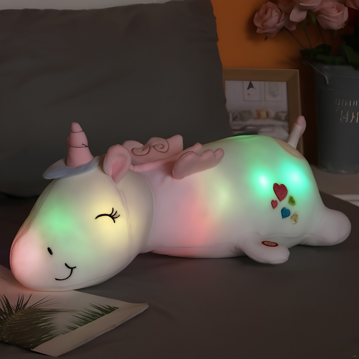 Lampada da comodino LED per bambini, peluche con luce soffusa, giocattolo luminoso