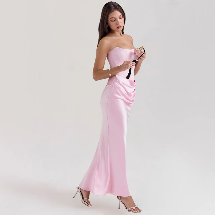 Strapless Corset Evening Gown | Satin Formal Dress for Women