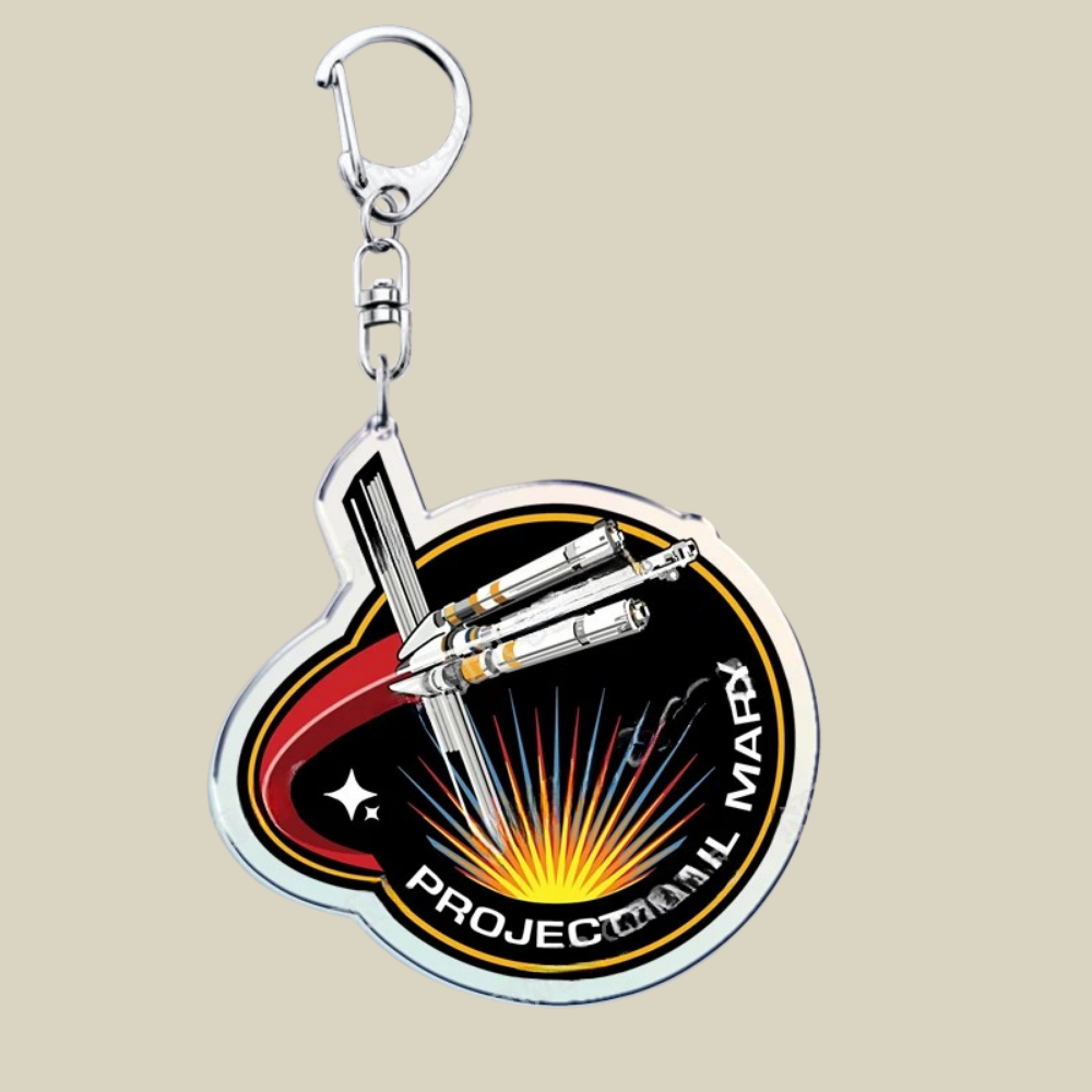 Space Mission Keychain - Metal Crest Keyring for Keys & Bags