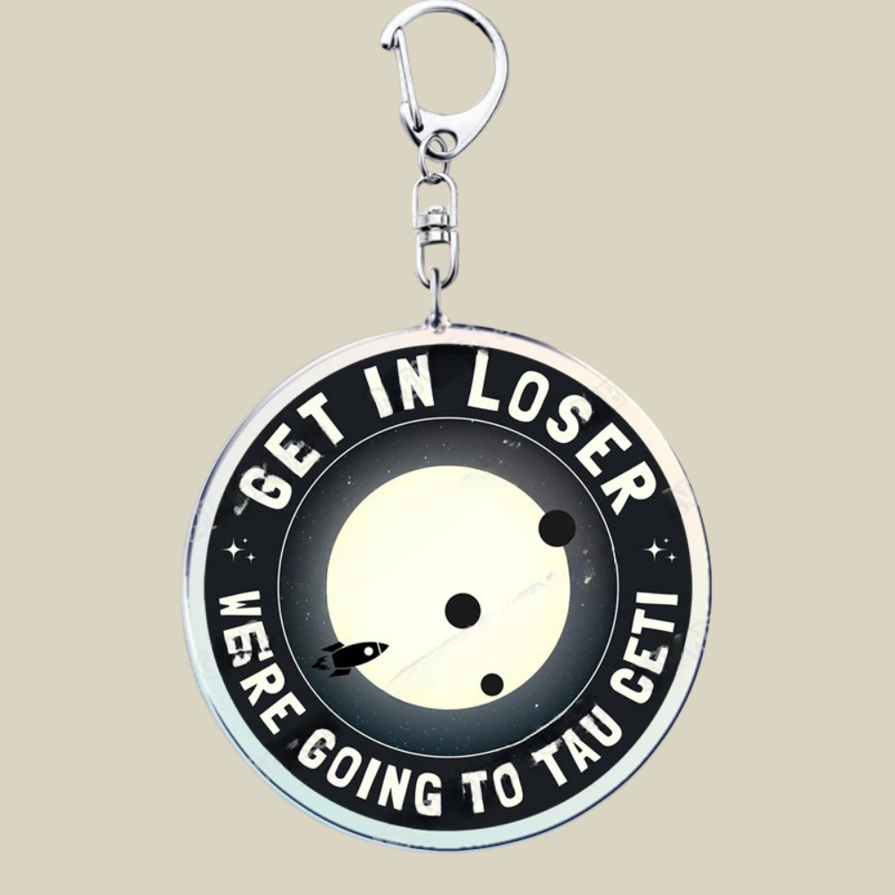 Space Mission Keychain - Metal Crest Keyring for Keys & Bags
