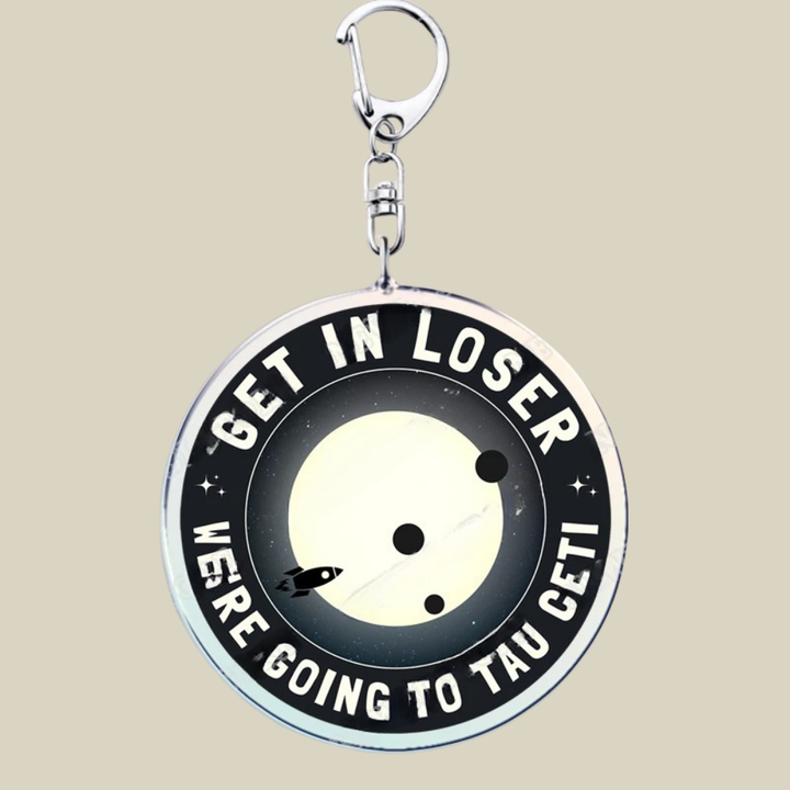 Space Mission Keychain - Metal Crest Keyring for Keys & Bags