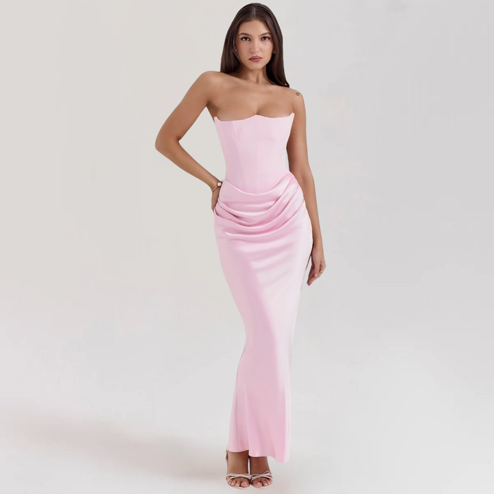 Strapless Corset Evening Gown | Satin Formal Dress for Women
