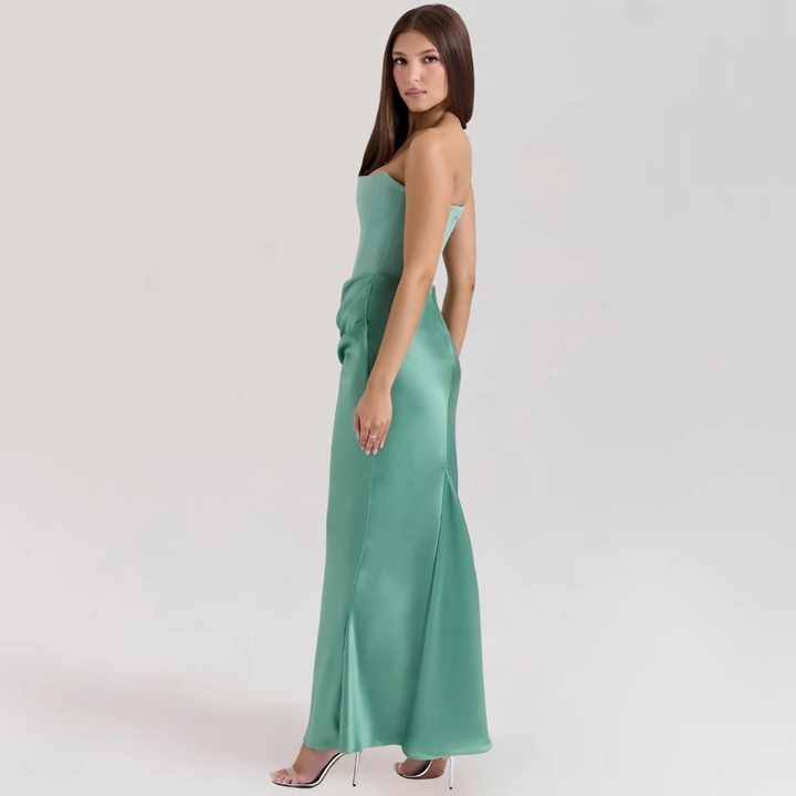 Strapless Corset Evening Gown | Satin Formal Dress for Women