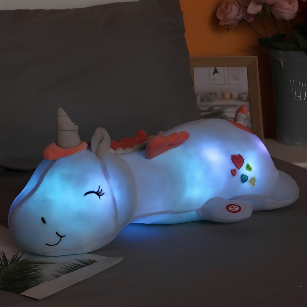 Lampada da comodino LED per bambini, peluche con luce soffusa, giocattolo luminoso