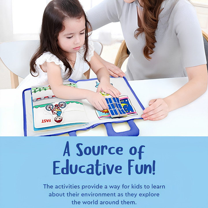 Giocattolo educativo Montessori Libro attività in tessuto per bambini piccoli