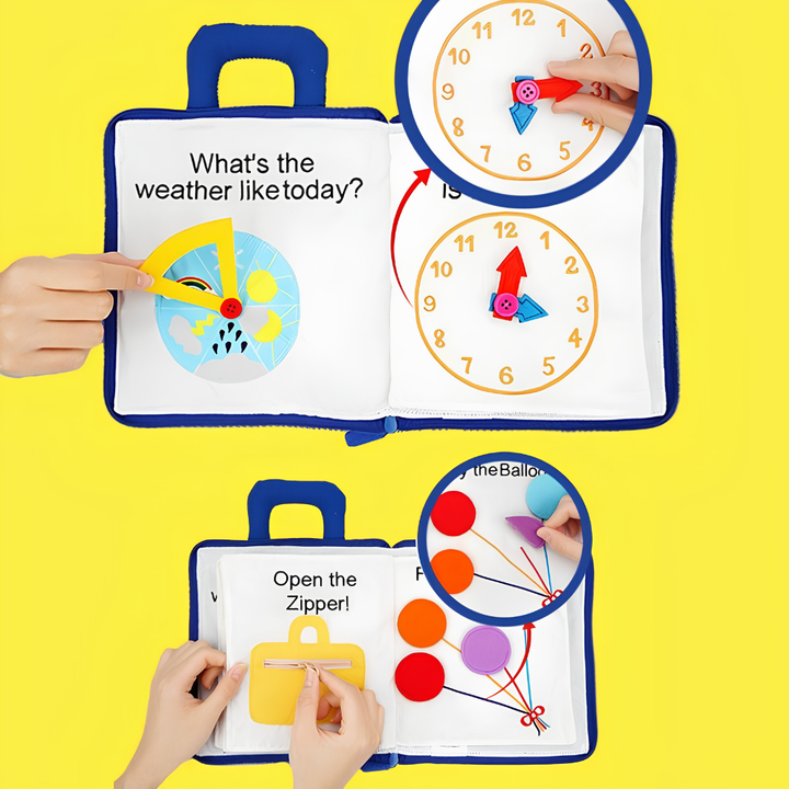 Giocattolo educativo Montessori Libro attività in tessuto per bambini piccoli