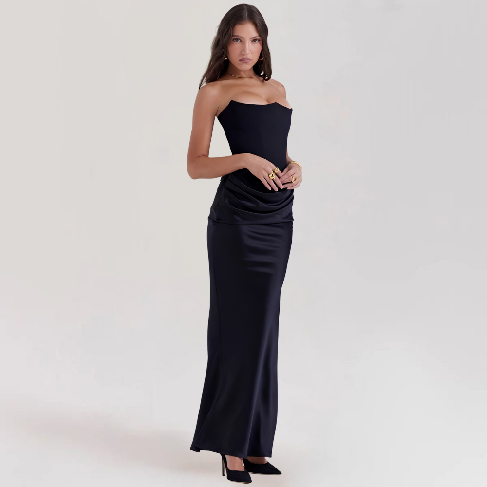 Strapless Corset Evening Gown | Satin Formal Dress for Women