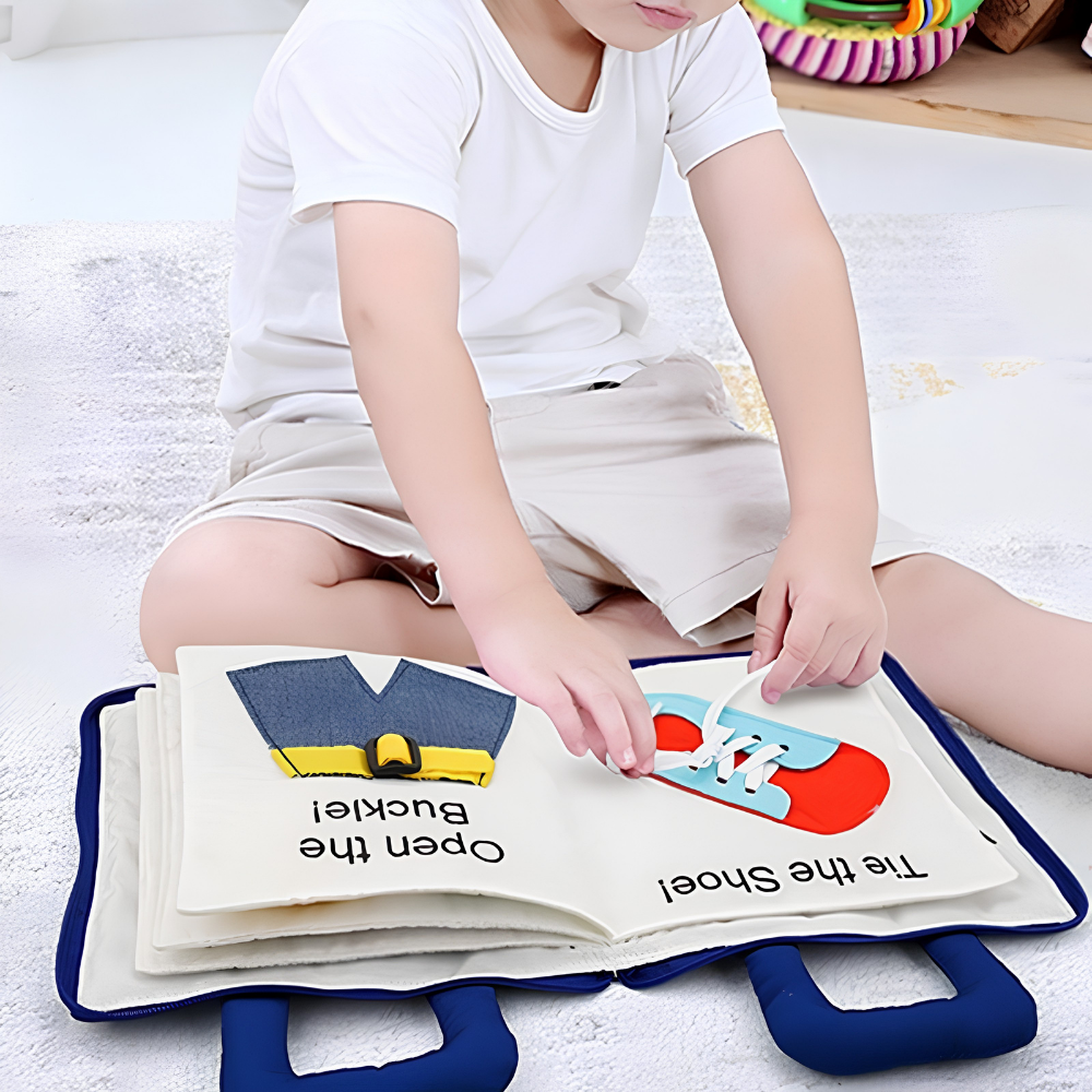 Giocattolo educativo Montessori Libro attività in tessuto per bambini piccoli