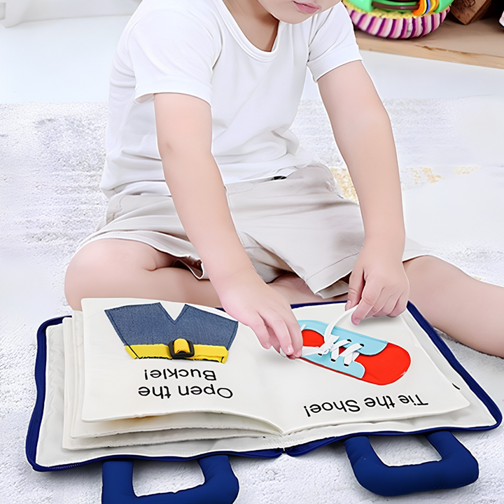 Giocattolo educativo Montessori Libro attività in tessuto per bambini piccoli