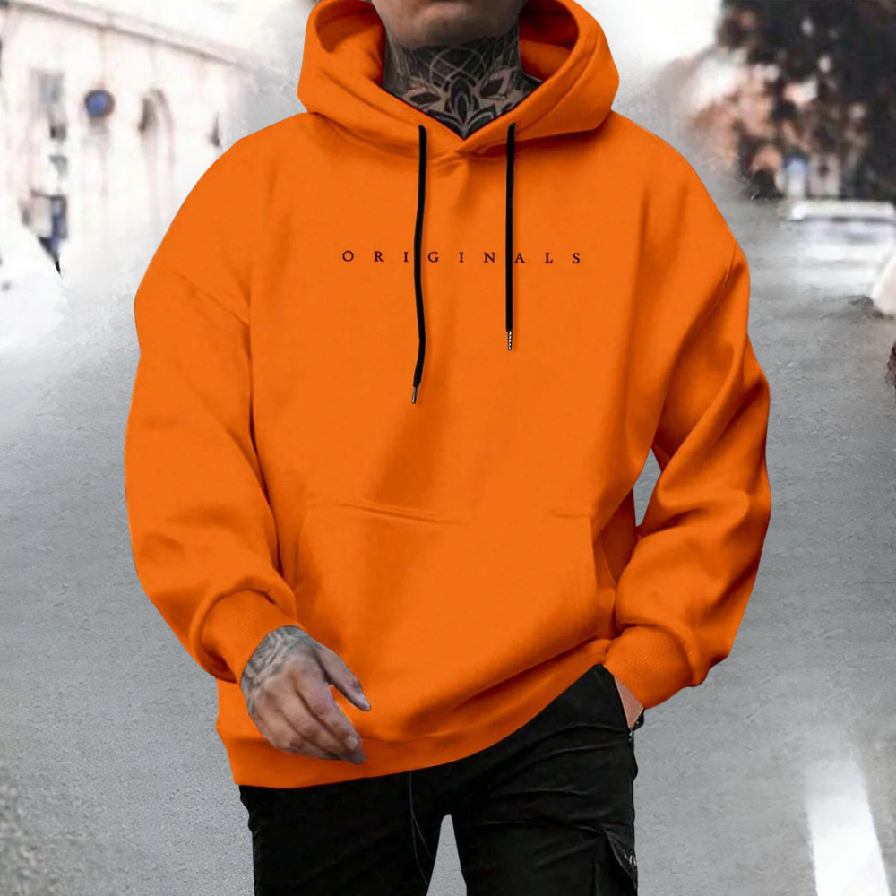 Herren Hoodie Übergroß Baumwoll Pullover Lässig