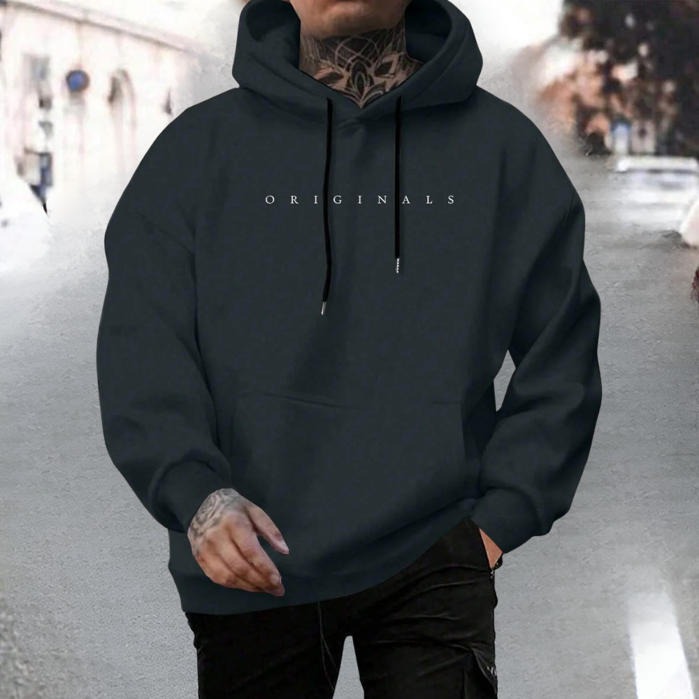 Herren Hoodie Übergroß Baumwoll Pullover Lässig