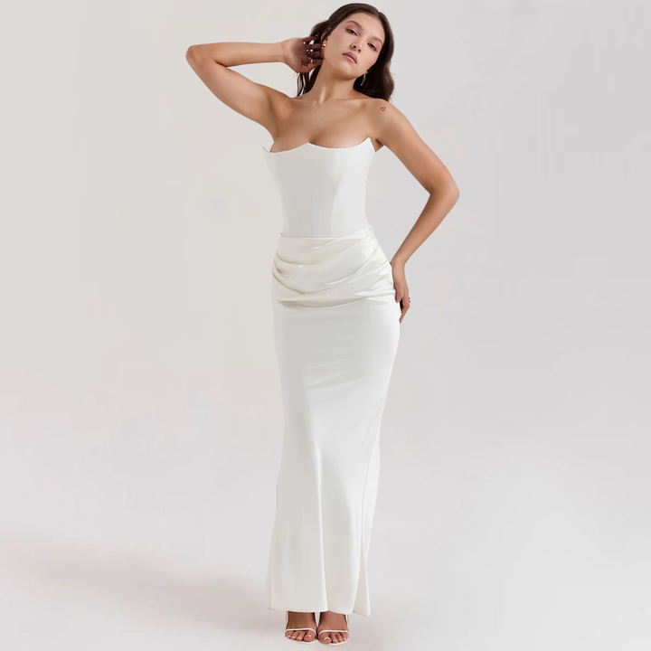 Strapless Corset Evening Gown | Satin Formal Dress for Women