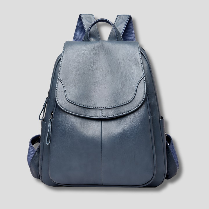 Women's Leather Backpack – Anti-Theft Zippered Compact Daypack