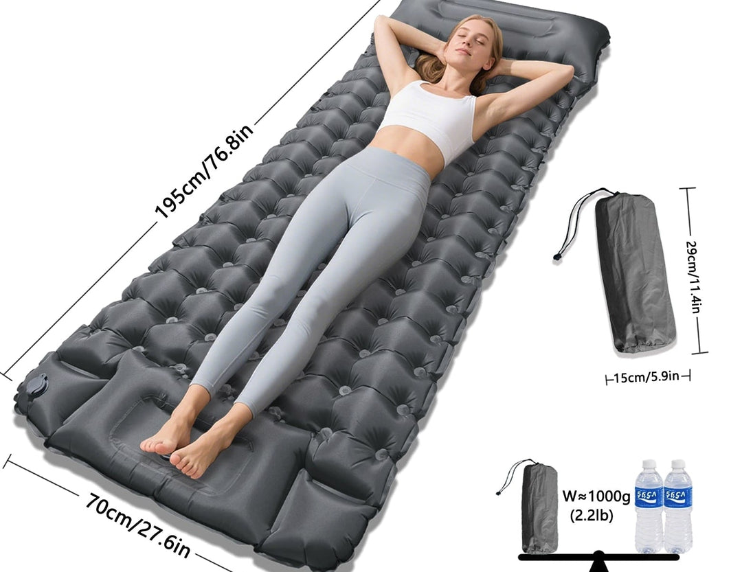 Inflatable Camping Mattress Cozy Rest Thick Sleeping Pad With Pump - Image 15