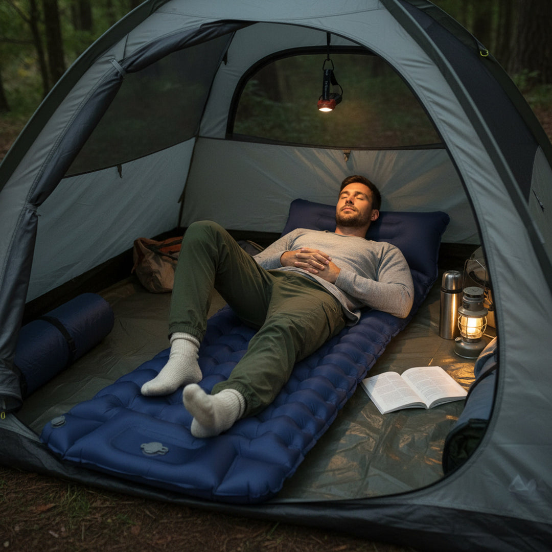 Inflatable Camping Mattress Cozy Rest Thick Sleeping Pad With Pump - Image 4