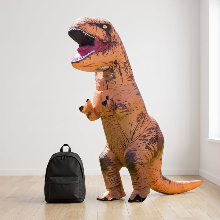Halloween Inflatable Costume Dinosaur Blow Up T-Rex Outfit With Instant Inflation - scale