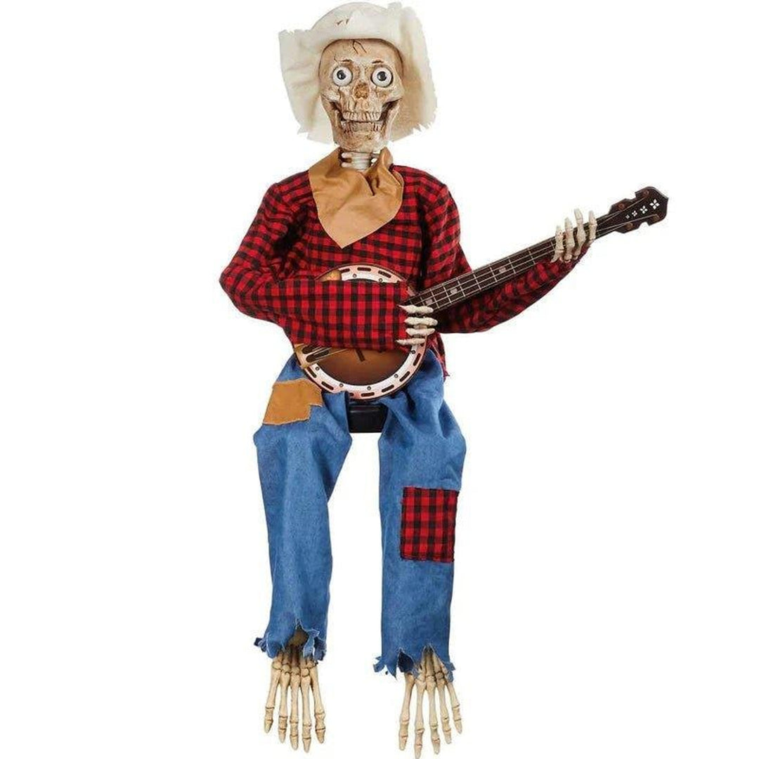 Interactive Halloween Decoration Glowing Skeleton With Banjo LED Plug In Interactive Halloween Display - Image 2