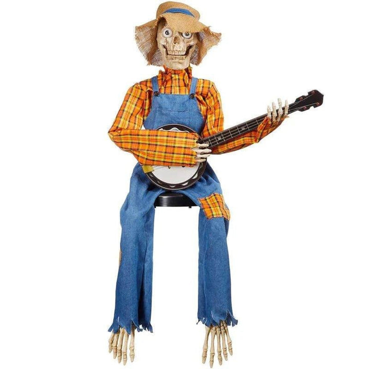 Interactive Halloween Decoration Glowing Skeleton With Banjo LED Plug In Interactive Halloween Display - Image 6