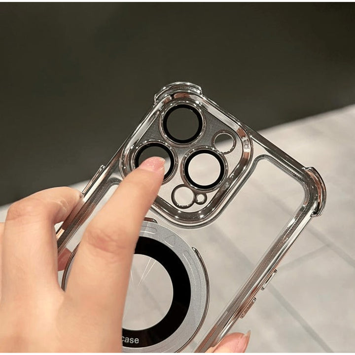 iPhone Case With Anti-Drop Magnetic Bracket Clear Back For Wireless Charging - Image 9