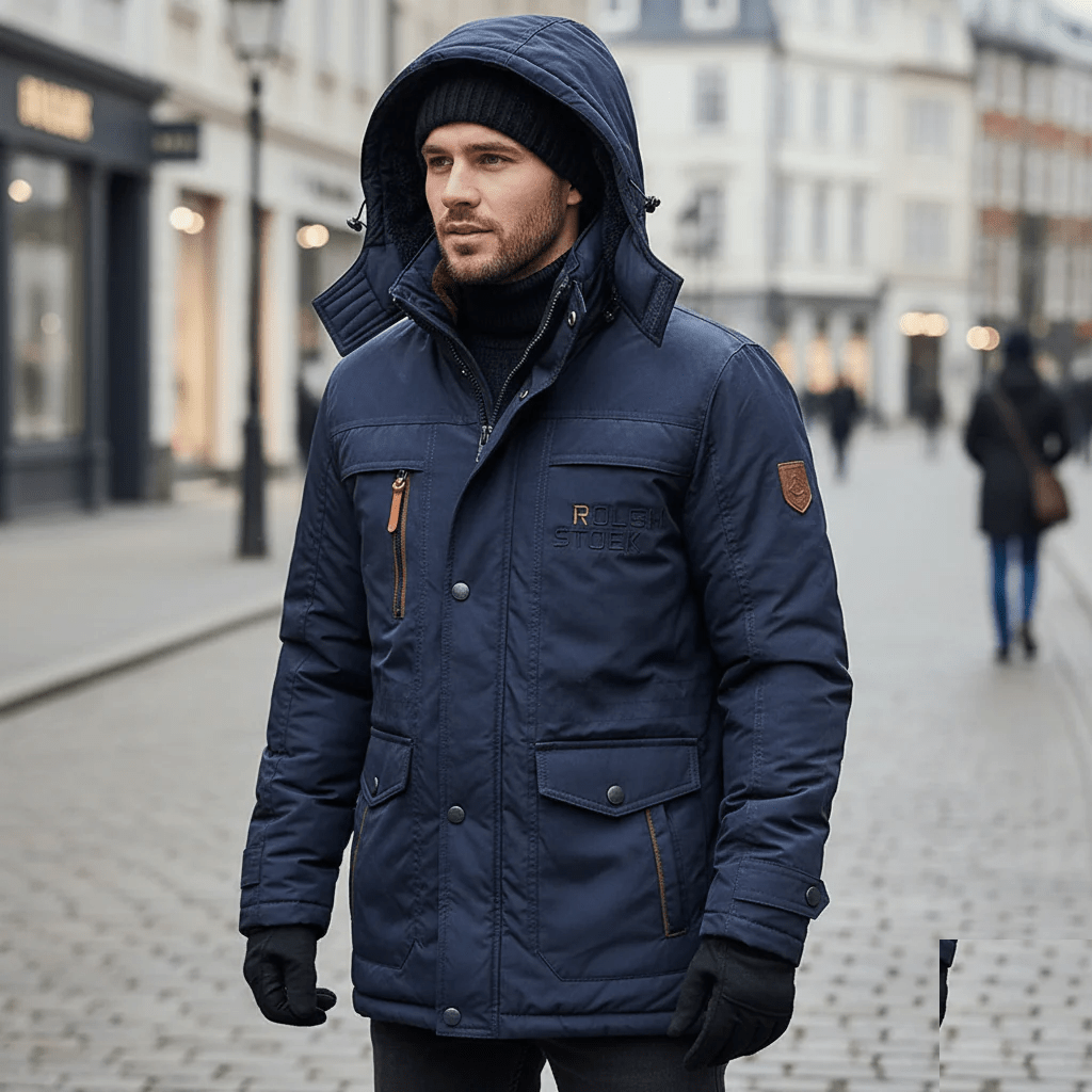 Men's Quilted Parka Jacket | Hooded Winter Coat Windproof Outdoor