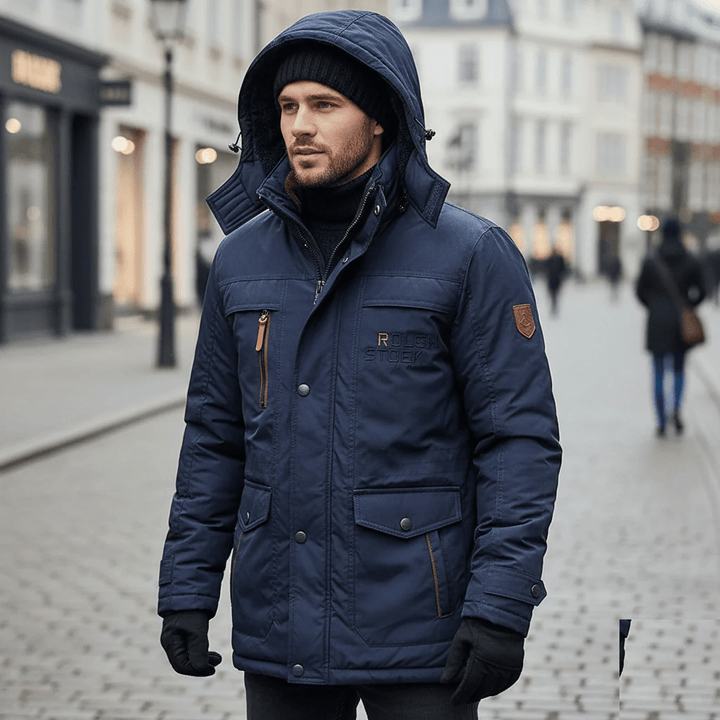 Men's Quilted Parka Jacket | Hooded Winter Coat Windproof Outdoor