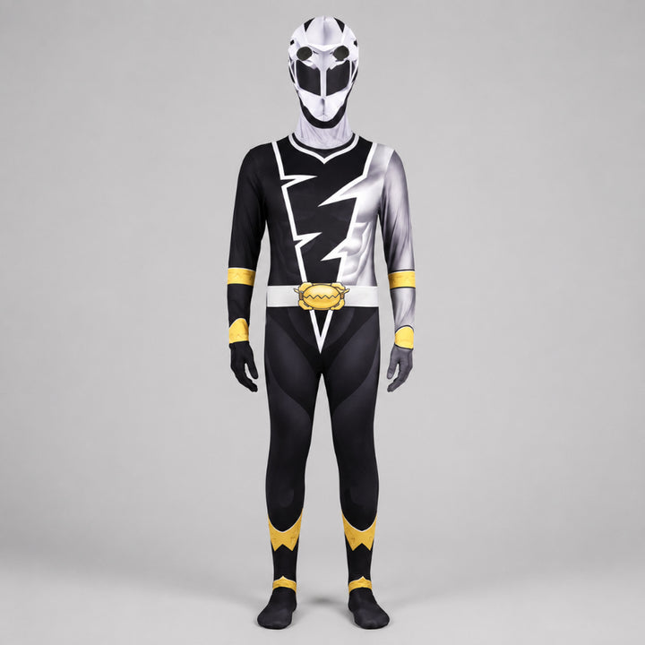 Kids' Superhero Costume For Halloween Jumpsuit With Lightning Bolt Chest Panel And Instant Hero Transformation - Image 6