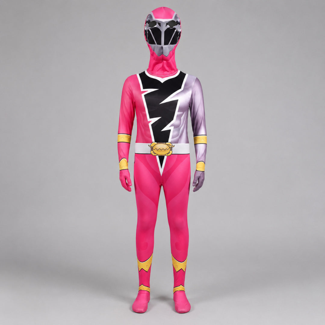 Kids' Superhero Costume For Halloween Jumpsuit With Lightning Bolt Chest Panel And Instant Hero Transformation - Image 2