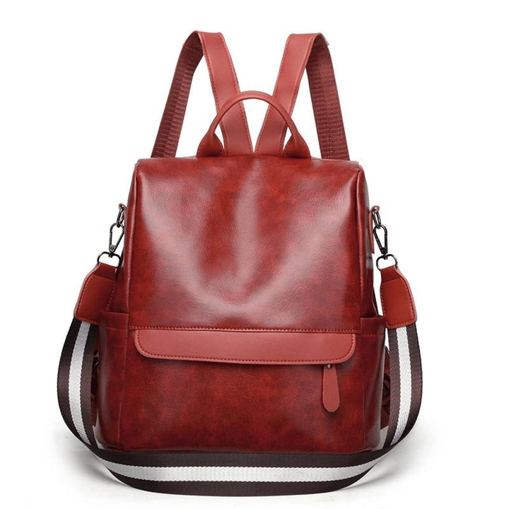 Leather Backpack with Spacious Interior and Padded Straps - Image 1