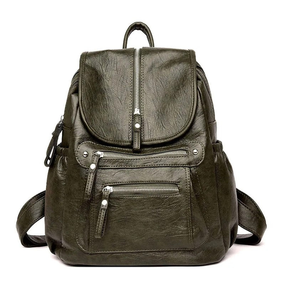 Leather Backpack with Spacious Rucksack Design and Compartments - Image 2