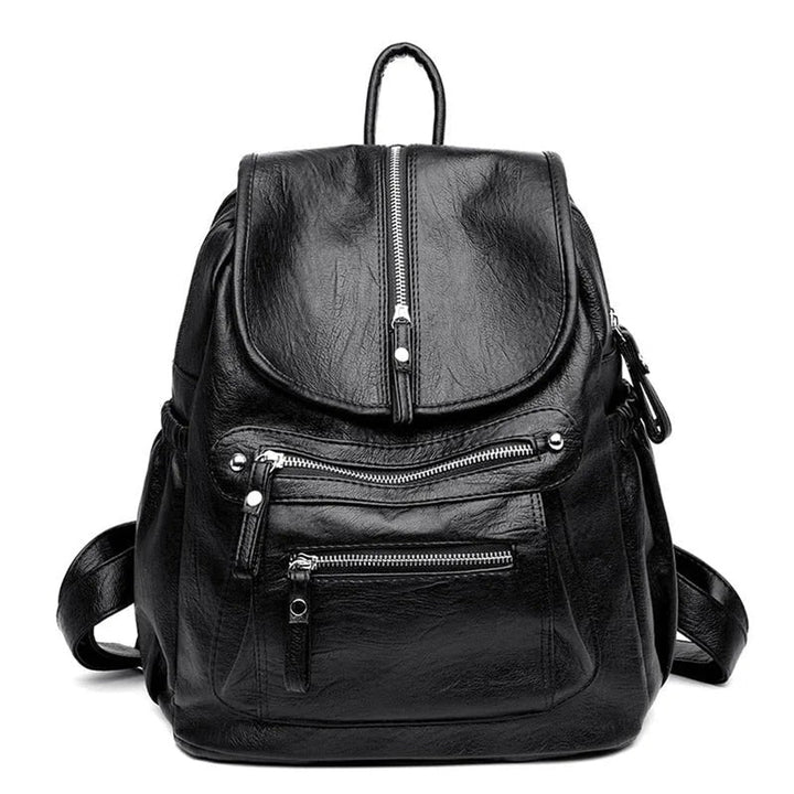 Leather Backpack with Spacious Rucksack Design and Compartments - Image 3