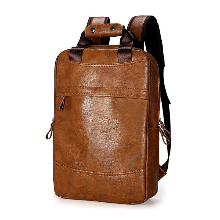 Leather Backpack with Streamlined Office Style and Laptop Compartment - Image 5
