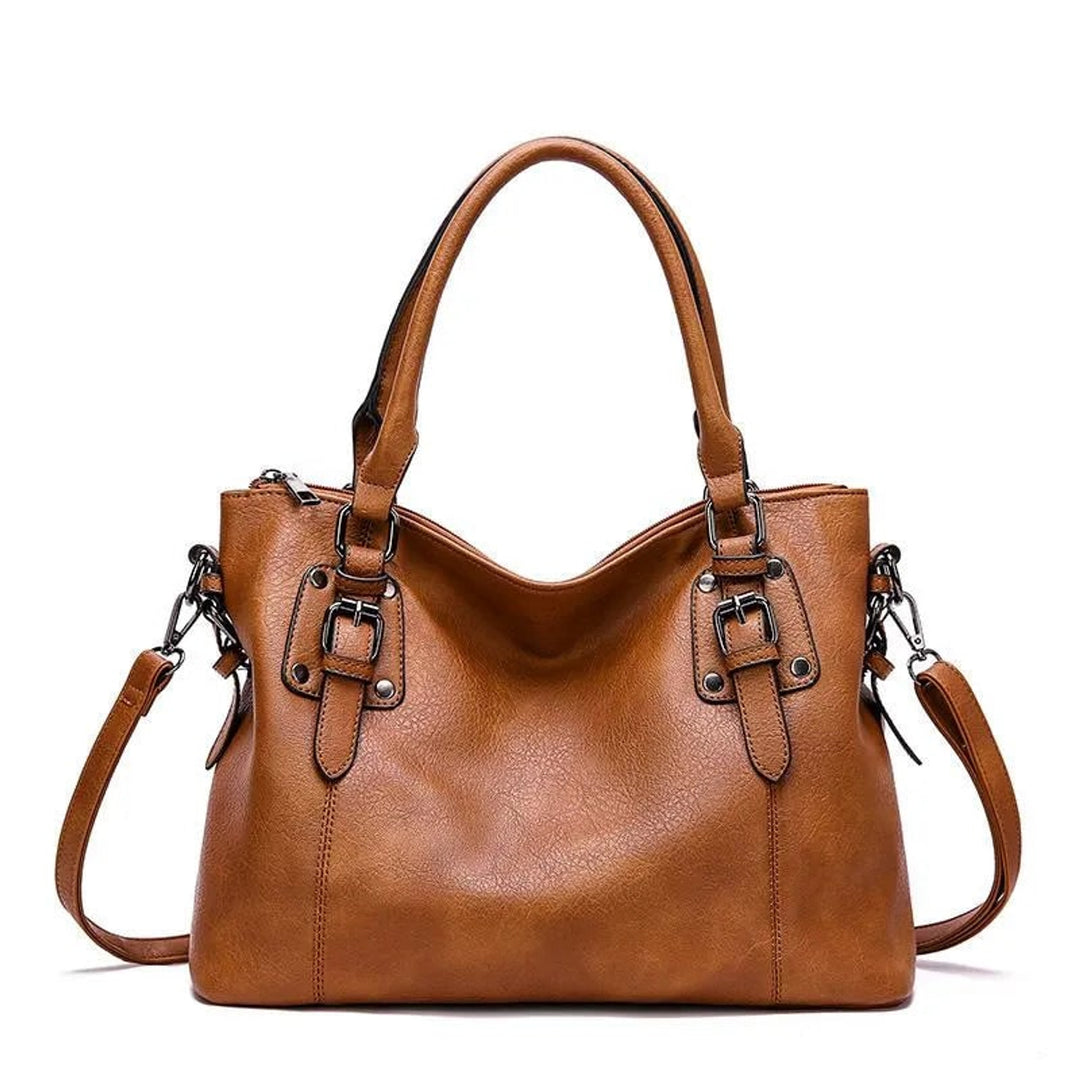 Leather Shoulder Bag with Adjustable Strap and Secure Zip - Image 5