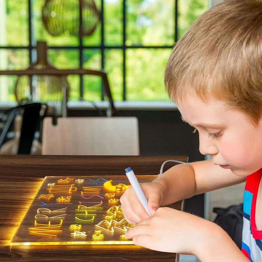 LED Drawing Board For Kids Illuminated Reusable Creative Writing Tablet With USB Power - Image 2