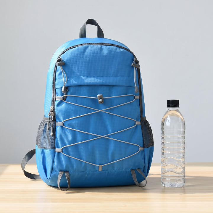 Lightweight Backpack with Adjustable Compact Design and Cord-Closure - scale