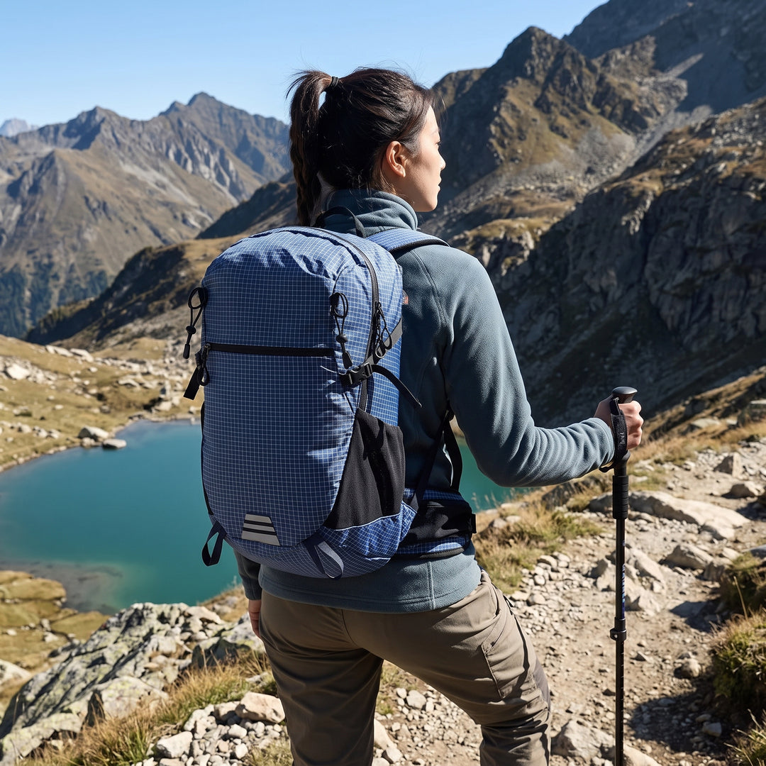 Lightweight Hiking Backpack with Secure Daypack Trekking and Pattern - in-use