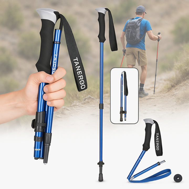 Lightweight Trekking Poles With Adjustable Locking System For Hiking And Walking Support - Image 4