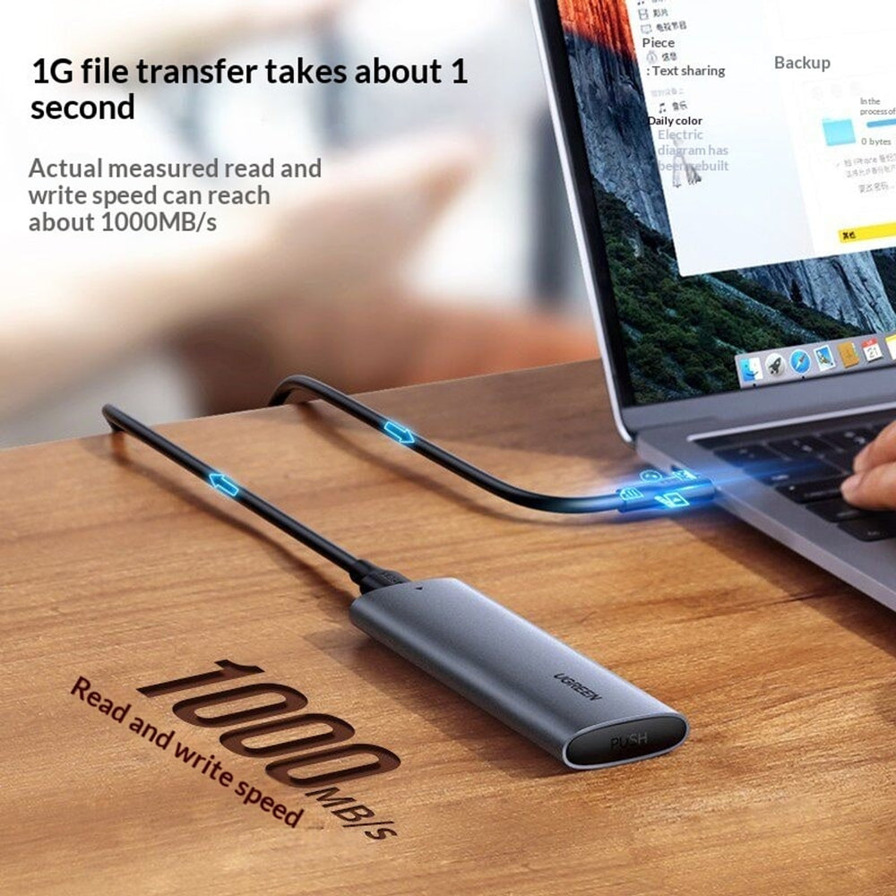 M.2 Nvme Ssd Enclosure Aluminum Casing With Sliding Mechanism For USB C External Drive Up To 1000mb S Transfer Speed - Image 2