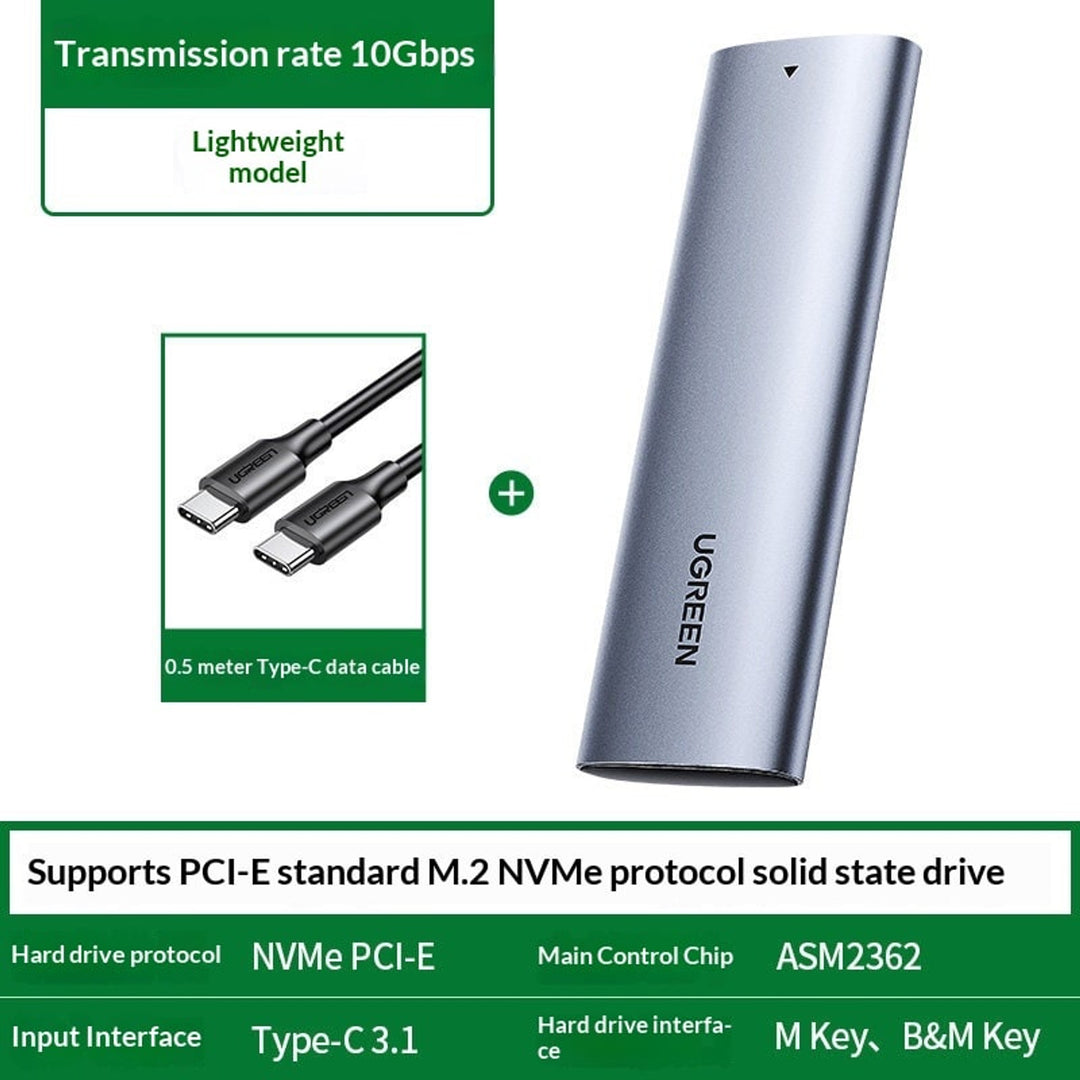 M.2 Nvme Ssd Enclosure Aluminum Casing With Sliding Mechanism For USB C External Drive Up To 1000mb S Transfer Speed - Image 7