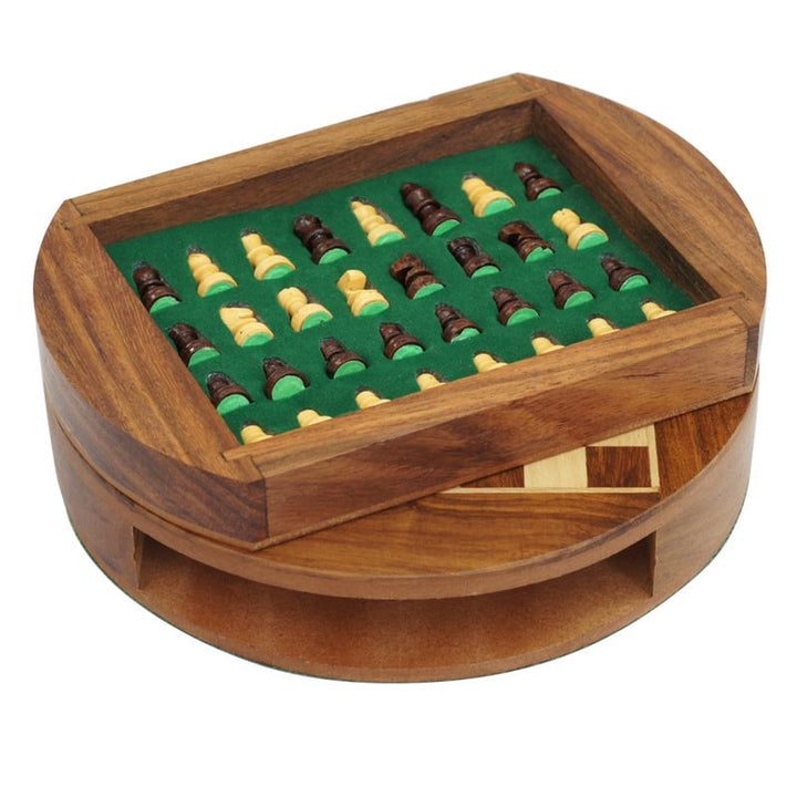 Magnetic Chess Set Mini Rosewood Educational Toy - Image 1