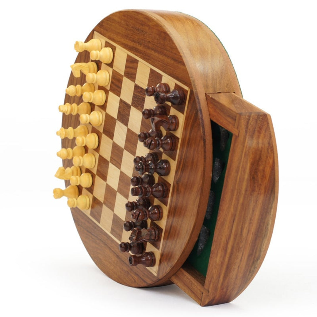 Magnetic Chess Set Mini Rosewood Educational Toy - Image 4
