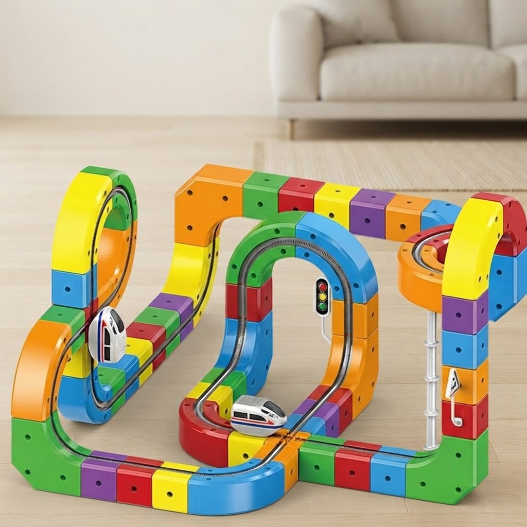 Magnetic Train Track Toy Building Set For Kids - Image 1