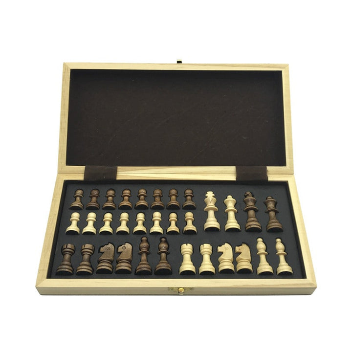 Magnetic Wooden Folding Chess Board With Solid Wood Pieces High-End Puzzle Game - Image 5