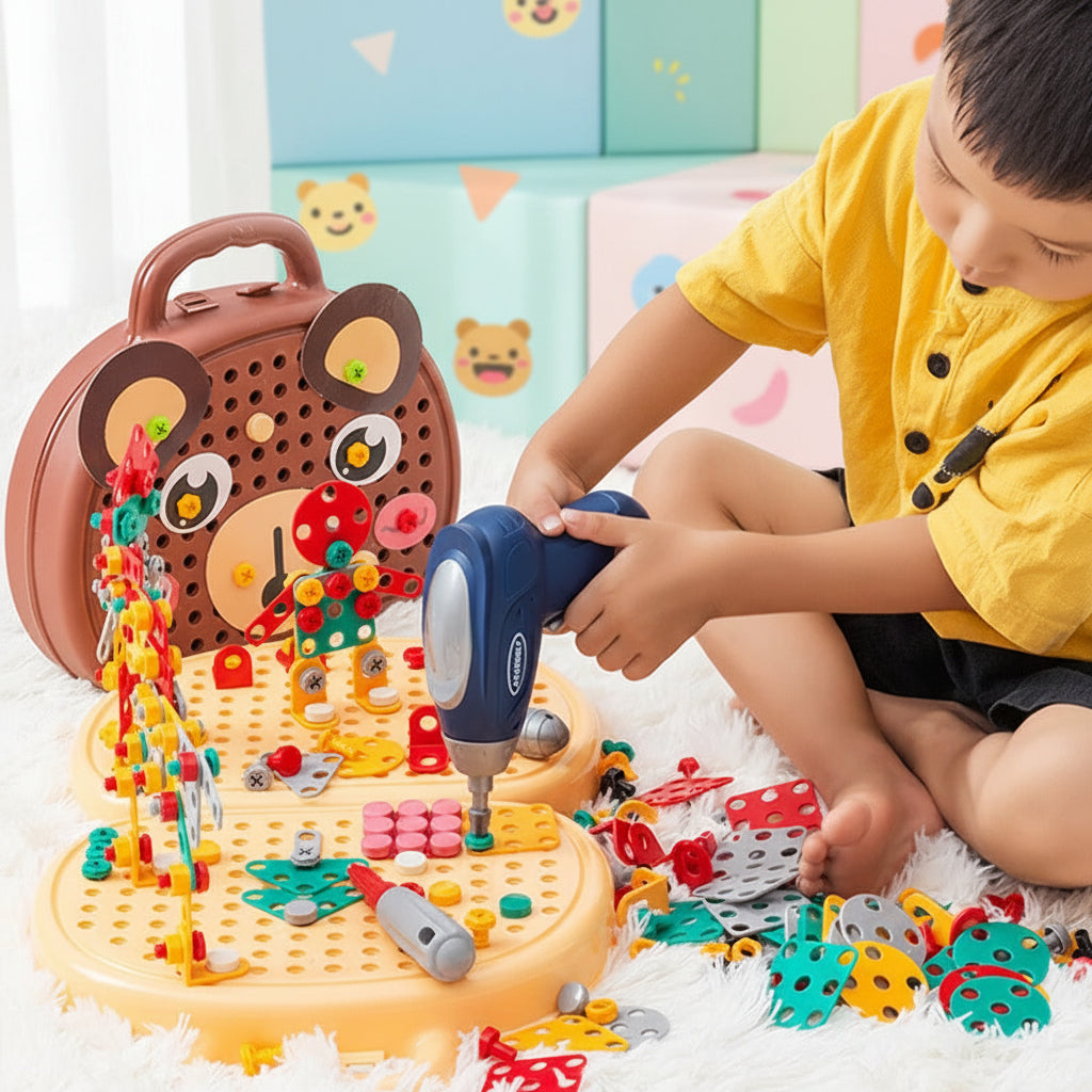Spielzeug Werkzeug Kinder Baukasten Set Elektrische Bohrmaschine