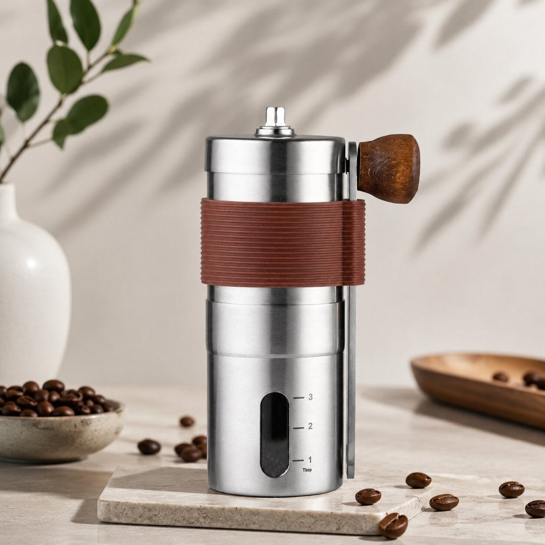 Manual Coffee Grinder With Ceramic Burrs And Foldable Handle - Image 4