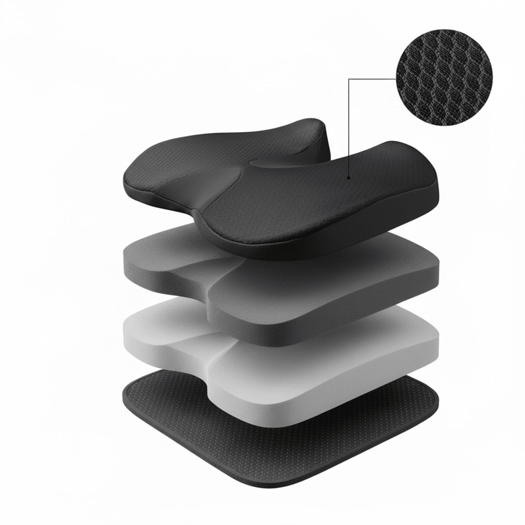 Memory Foam Contoured Ergonomic Seat Cushion With Pressure Relief - Image 5