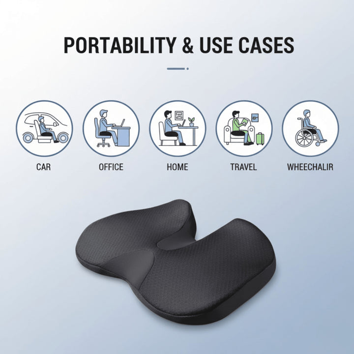 Memory Foam Contoured Ergonomic Seat Cushion With Pressure Relief - Image 7