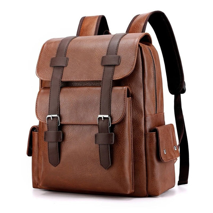 Men's Office Backpack with Streamlined Profile and PU Leather - Image 3