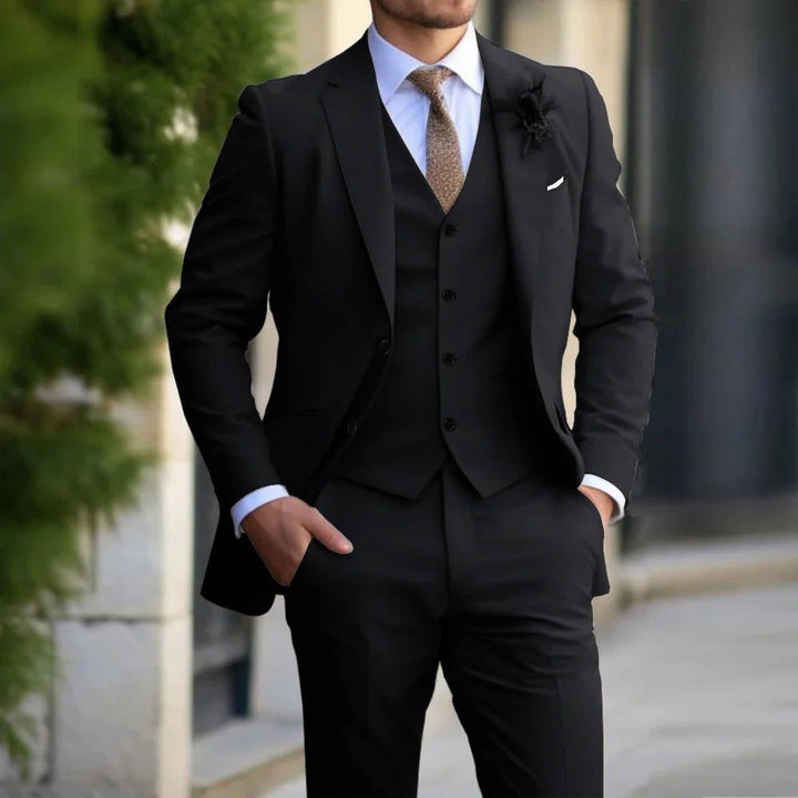 Men's Suit Business Attire Wedding Three-Piece Formal Slim Fit Suit - Image 3